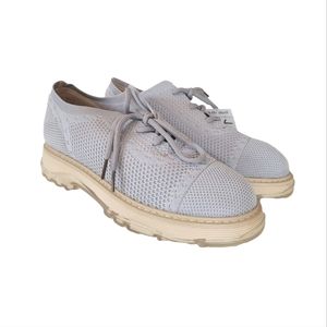 Chunky Grey & Cream Knit Sneakers